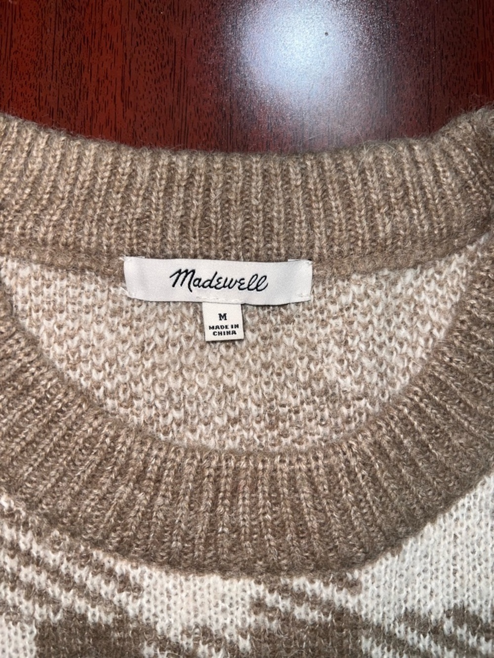 Madewell Beige and Cream Patterned Knit Sweater - Picture 2 of 3